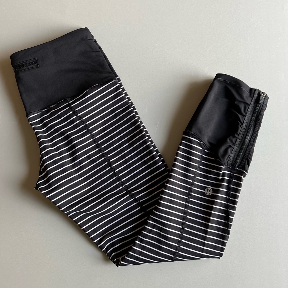 Lululemon Runday Crop Parallel Stripe Size 4 - Picture 12 of 15